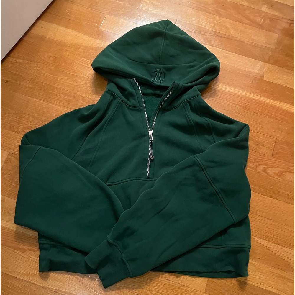 Dark green Lululemon scuba half zip